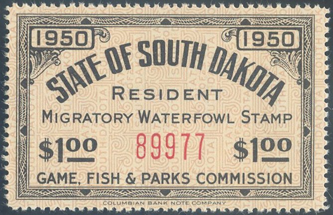 US South Dakota Scott #2 Mint, VF/XF, NH