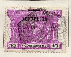 Portugal 1911 Early Issue Fine Used 10c. Republica Optd NW-92884