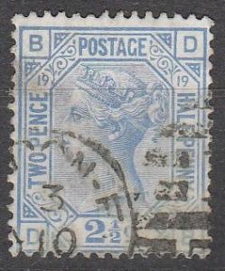 Great Britain #68 Plate 19  F-VF Used CV $60.00  (A13012)