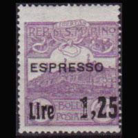 SAN MARINO 1926 - Scott# E4 Titano Surch. Set of 1 LH