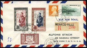 Monaco #C34-35 (YT PA49-50), 1950 Rainier, airpost set of two, imperf., on re...