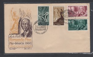 Fernando Poo #190-91/#B1-2  (1960 Child Protect issue) on unaddressed cachet FDC