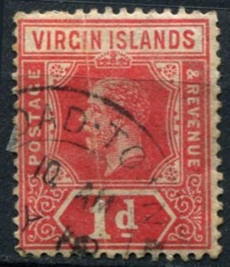 British Virgin Islands Sc#48 Used, 1p car, King George V (1923-1926) (1921)