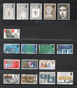 Great Britain #595-9, 600, 601-4, 605-7, 608-1,  VF, Used, 5 sets ... 2480495