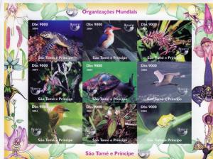 Sao Tome and Principe 2004 UPAEP/Birds/Turtle/Sheetlet (9) IMPERFORATED MNH