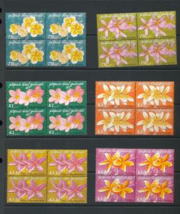 PAPUA 2005 Frangipani Orchids Flowers MNH Blocks(24 Stamps)PAP111