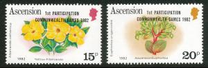 Ascension #321-322 mint hinged set, Commonwealth Games