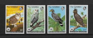 BIRDS - GAMBIA #381-4  WWF  MNH