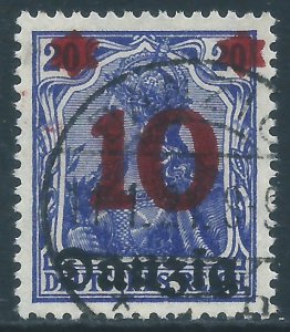 Danzig, Sc #20, 10pf on 20pf, Used