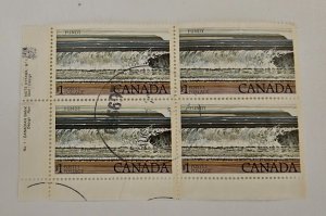 Canada 1979-85 National Park #726 $1 Fundy Used Plate Block