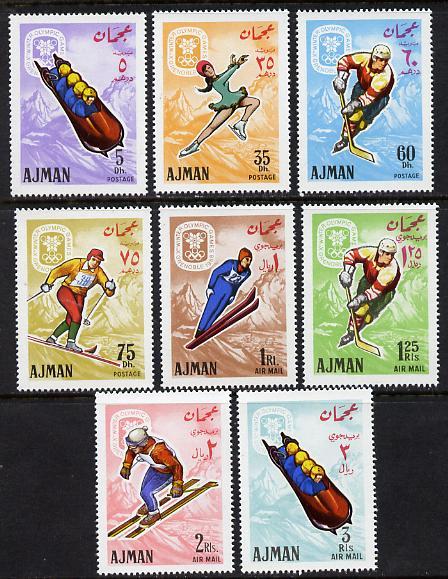 Ajman 1967 Grenoble Winter Olympics set of 8 (Mi 199-206A...