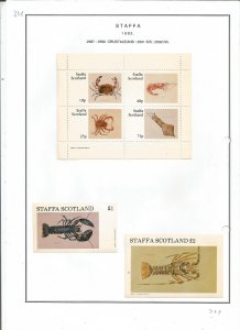 STAFFA - 1982 - Crustaceans - Sheets - Mint Light Hinged - Private Issue