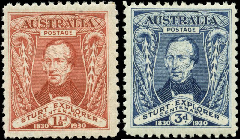 Australia Scott #104 - #108 Complete Set of 2 Mint Hinged