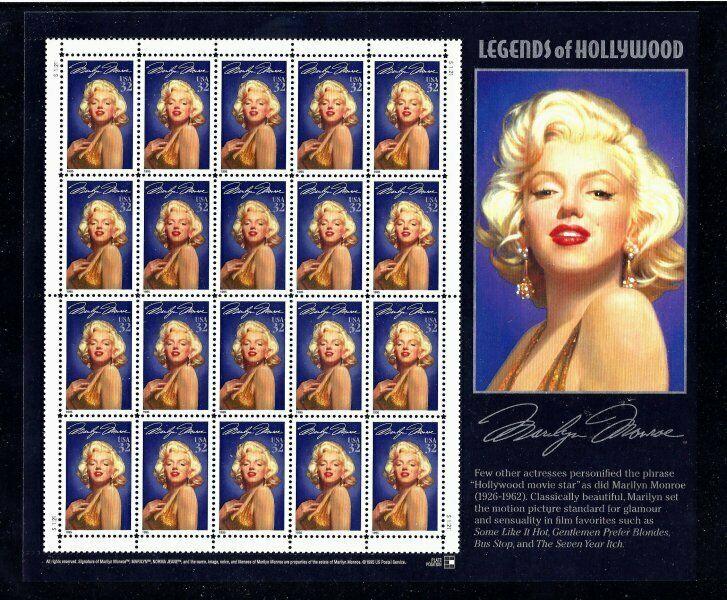 U.S. SCOTT #2967  -  MARILYN MONROE   -   MINT NEVER HINGED SHEET