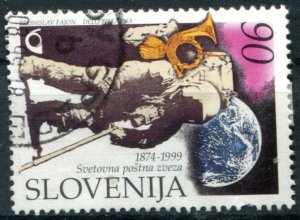 Slovenia Sc#352 Used, 90t multi, 125th Anniversary of the Universal Postal Un...