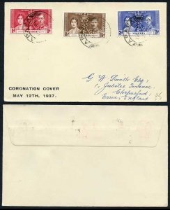 Nigeria 1937 Coronation on a Cover