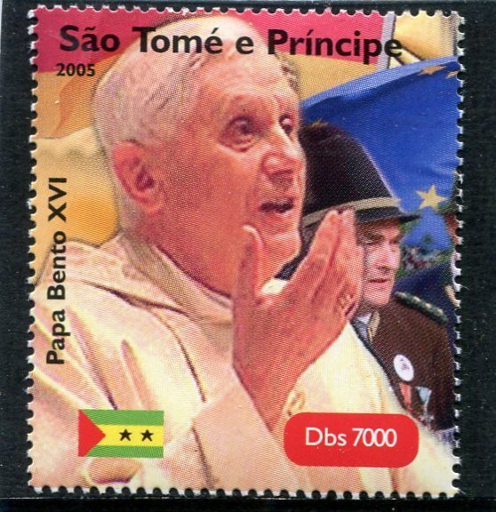 Sao Tome & Principe 2005 POPE BENEDICT XVI 1 value Perforated Mint (NH)