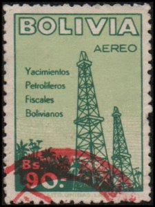 Bolivia C184 - Used - 90b Oil Derricks / Wells (1955)