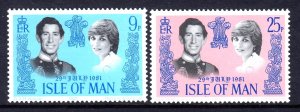 Isle of Man 1981 Royal Wedding Complete Mint MNH Set SC 198-199