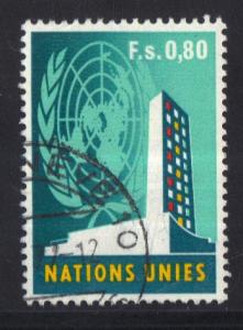 United Nations Geneva  #9   1969 used  80c.