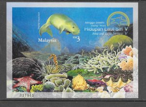 MALAYSIA #856 DUGONG S/S (IMPERF) MNH