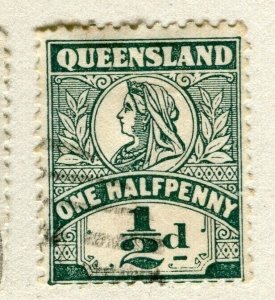 QUEENSLAND; 1899 early classic QV issue used shade of 1/2d. value