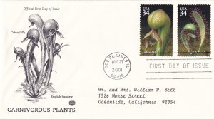 2001, Carnivorous Plants, PCS, FDC (E11416)