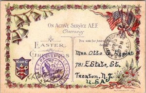1919 USA Expeditionary Force AEF WW1 Aviation Postcard Cover to Trenton NJ USA