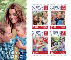 SOLOMON IS. - 2014 - Prince George - Perf 4v Sheet - Mint Never Hinged