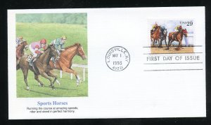 US 2757 Sporting Horses - Throughbred Racing UA Fleetwood cachet FDC