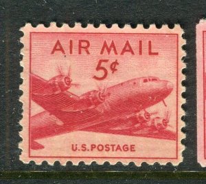 USA; 1947 early AIRMAIL issue fine Mint hinged 5c. value