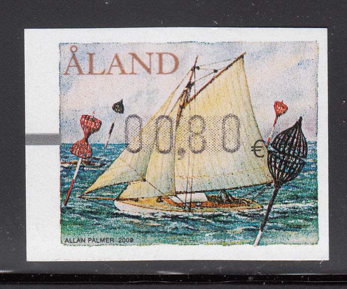 Aland 2009 MNH Postal label 80c Sailing ship