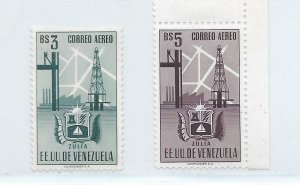 VENEZUELA 1952 STATE OF ZULIA INDUSTRY COATS 2 VALUES  3 AND 5 BS MNH C353-54