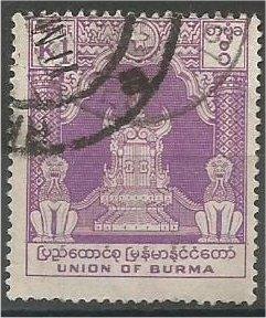 BURMA, 1954, used 1k, Throne Scott 149