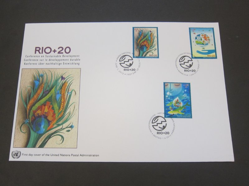 United Nations (NY,Vienna,Geneva) 2012 Sc 515,553,1048 FDC