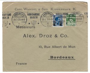 Denmark 1926 20 on 40ö blue fu (with 10ö) on neat printed cover to Bordeaux Fa