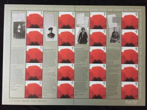 Great Britain 20007 Letters from The Front Smiler Sheet(Apr 1727 