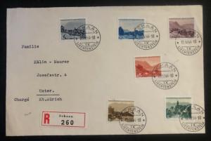 1944 Schaan Lichtenstein cover to Zurich Switzerland Landscapes Stamp Issue B