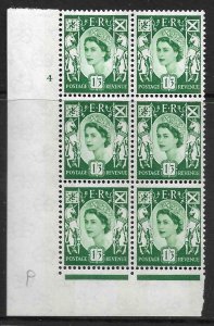 Sg XS24b 1/3 Scotland 2 x 8mm Blue Cyl 4 No Dot perf FL(I/E) UNMOUNTED MINT 