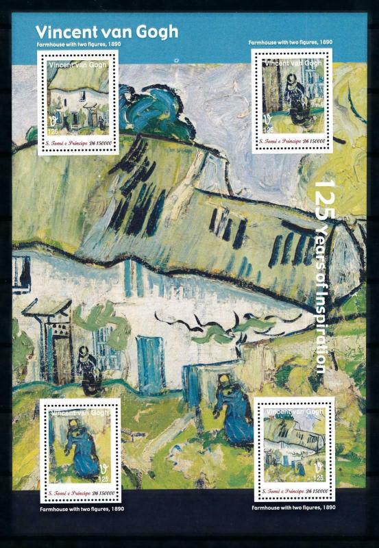 [100420] Sao Tome & Principe 2013 Painting Van Gogh Farmhouse Sheet MNH