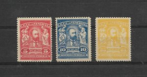 VENEZUELA 1905 GRAL CASTRO REVOLT 6TH ANNIVERSARY MILITARY SET OF 3 MINT LH