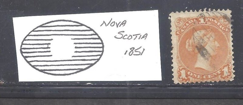 Canada # 23a USED 1c ORANGE 1c LARGE QUEEN NOVA SCOTIA 1851 CANCEL BS26433