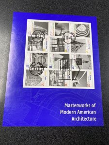 FDC 3910 Masterworks of Modern American Architecture Souvenir Sheet FD Of Issued