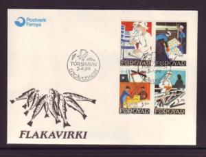 Faroe Islands Sc201-4 1990 Fishing Industry stamps FDC