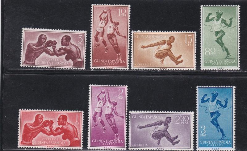 Spanish Guinea # 350-257, Various Sports, Hinged Set, 1/3 Cat.