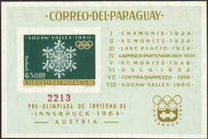 Paraguay Stamp 759a  - 64 Winter Olympics