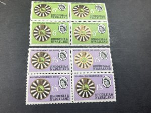 RHODESIA & NYASALAND # 189-190-MINT/NH-COMPLETE SET OF BLOCKS OF 4--1963