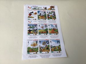 Republic Du Mali Walt Disney Mickey ABC mint never hinged stamps sheet Ref 55151