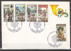 Guatemala, Scott cat. C792-C796. Scouting 75th Anniversary. First day cover. ^