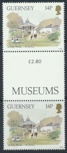 Guernsey  SG 377  SC# 342 Museums  MNH Gutter Pair see scan 